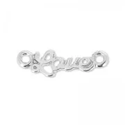 Separatore 2 anelli Made by Me Love 19 x 5.5 mm argentato