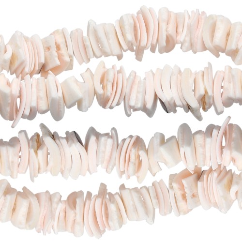 Perle quadrate di conchiglia 8 - 11 mm - Bianco rosato x40cm