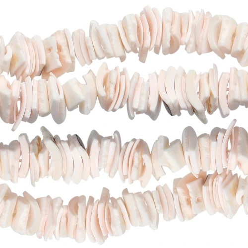 Perle quadrate di conchiglia 8 - 11 mm - Bianco rosato x40cm