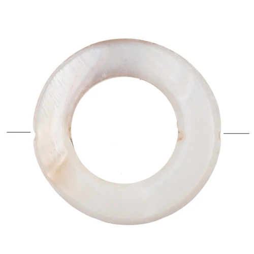 Perla di madreperla a cerchio scavato da 20 mm - Naturale x1