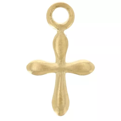 Ciondolo a croce 11x6,5 mm - Dorato x6