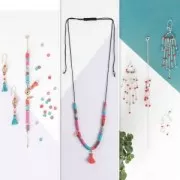 Assortiment de 5 breloques plumes Made by Me 17 mm Sorbet