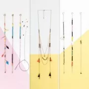 Assortiment de 5 breloques plumes Made by Me 17 mm Sorbet