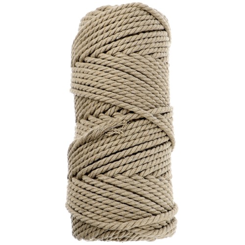 Rocchetto di corda di cotone macramè da 3 mm - Sabbia x50 m
