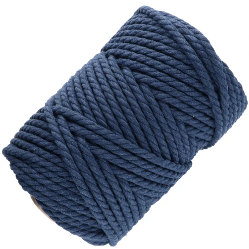 Rocchetto di cordoncino in cotone macramè da 5 mm - Indaco x50m