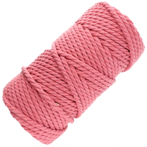 Rocchetto di corda di cotone per macramè da 5 mm - Rosa antico x50 m