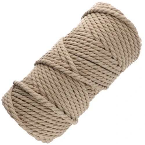 Rocchetto di corda di cotone macramè da 5 mm - Sabbia x50 m