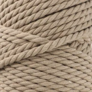Rocchetto di corda di cotone macramè da 5 mm - Sabbia x50 m