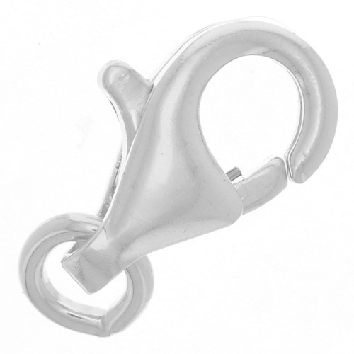 Chiusura a moschettone da 9 mm con anello aperto in argento 925 x1