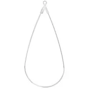 Portaorecchini a goccia 52x25 mm Argento x2