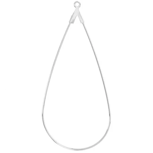Portaorecchini a goccia 52x25 mm Argento x2