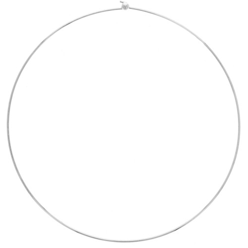 Girocollo rigido da 1,6 mm con chiusura a pallina - Argento x15cm