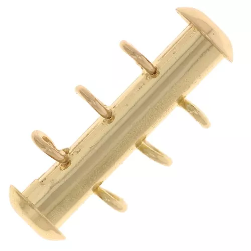 Chiusura scorrevole a 3 file con anelli perpendicolari 21 mm - Dorato x1
