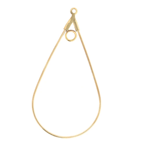 Orecchini a cerchio singolo 44x23 mm - Acciaio inossidabile Dorato x2