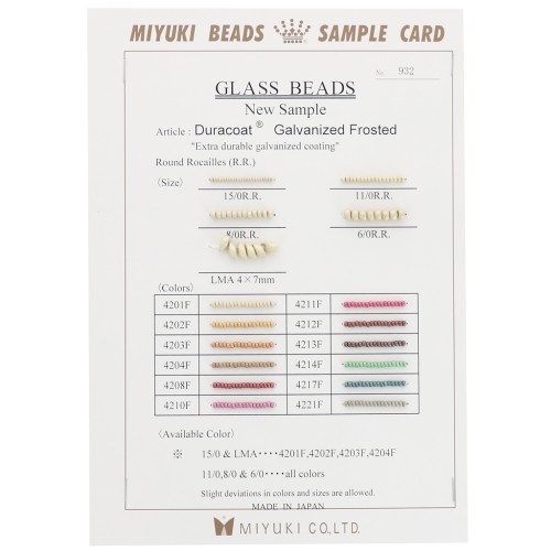 Miyuki Rocaille & Long Magatama Campionario (n°932) Duracoat zincato
