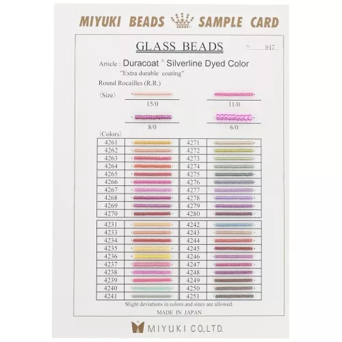 Campionario Miyuki Rocaille (n°947) Colore tinto Duracoat Silverline