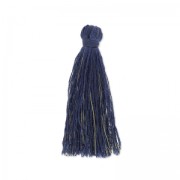 Pompon imitazione seta 95 mm Dorato/Blu Marino x1