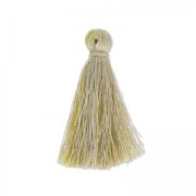 Pompon imitazione seta 95 mm Dorato/Sand x1