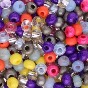 Perla Preciosa 6/0 4 mm - Assortimento viola - grigio - giallo x 20 g