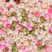 Perla Preciosa 8/0 3 mm - Mix crema - verde - rosa x 20 g