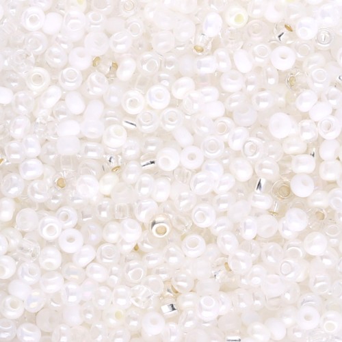 Perla Preciosa 11/0 2 mm - Mix bianco - trasparente x 20 g