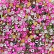 Perla Preciosa 11/0 2 mm - Mix fucsia - verde - bianco x 20 g