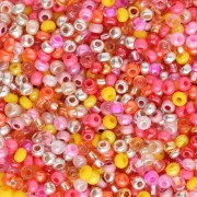Perla Preciosa 11/0 2 mm - Mix arancione - rosa - argento x 20 g