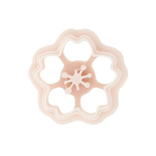 Tagliabiscotti a fiore di ciliegio 17x18 mm in polimero biodegradabile - Beige x1