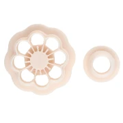 Set di tagliabiscotti per fiori a margherita da 18 mm in polimero biodegradabile - Beige