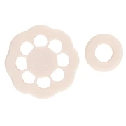 Set di tagliabiscotti per fiori a margherita da 18 mm in polimero biodegradabile - Beige