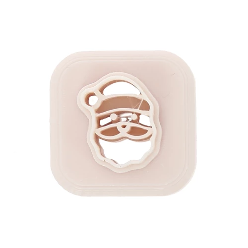 Mini tagliabiscotti Babbo Natale 12x10 mm in polimero biodegradabile - Beige x1