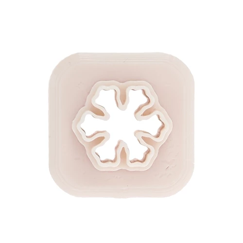 Mini tagliabiscotti a fiocco di neve 12x11 mm in polimero biodegradabile - Beige x1