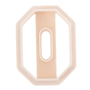 Tagliabiscotti ottagonale traforato 31x22 mm in polimero biodegradabile - Beige x1