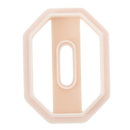 Tagliabiscotti ottagonale traforato 31x22 mm in polimero biodegradabile - Beige x1