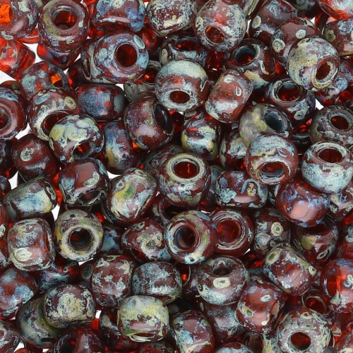 Rockery Miyuki 6/0 4503 - Rosso fiamma trasparente Picasso x8g