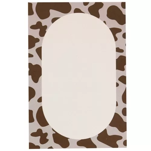 Cartoncini per gioielli 9x6 cm - Motivo mucca - Seppia - Marrone - Crema x20