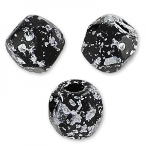 Sfaccettate mm. 3 Jet Tweedy Silver x50