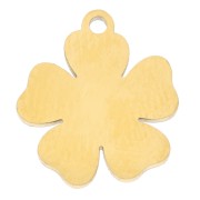 Ciondolo a fiore 13x12 mm - Acciaio inossidabile 316L Dorato x1