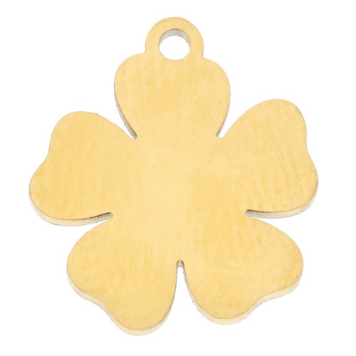 Ciondolo a fiore 13x12 mm - Acciaio inossidabile 316L Dorato x1
