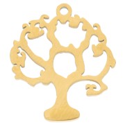 Ciondolo albero della vita 18x16 mm - Acciaio inossidabile 304 Dorato x1|raw }}