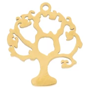 Ciondolo albero della vita 18x16 mm - Acciaio inossidabile 304 Dorato x1