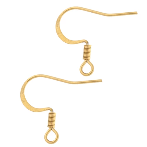 Ganci per orecchie da 17 mm con anello aperto - Acciaio inossidabile 316L - Dorato x2