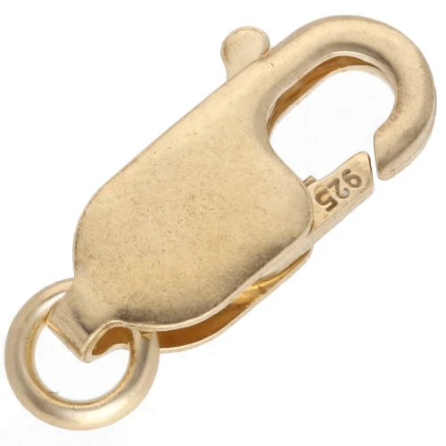 Chiusura aragosta lunga 13,5 mm con anello aperto - Argento 925 dorato x1