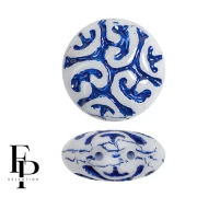 Perle tonde vintage 14 mm 2 fori - Blu scuro x6