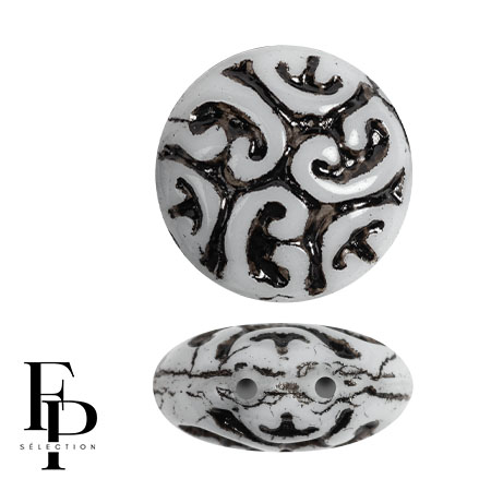 Perle rotonde vintage da 14 mm a 2 fori - Jet x6