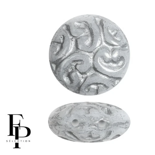 Perla rotonda vintage 14 mm 2 fori - Grigio x6