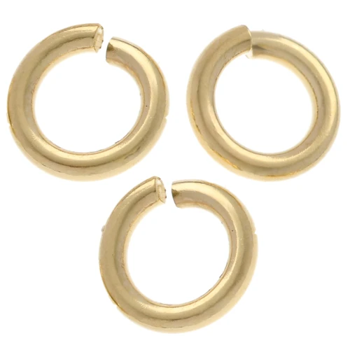 Anelli aperti 5x1 mm - Produzione europea - Argento 925 Dorato x10
