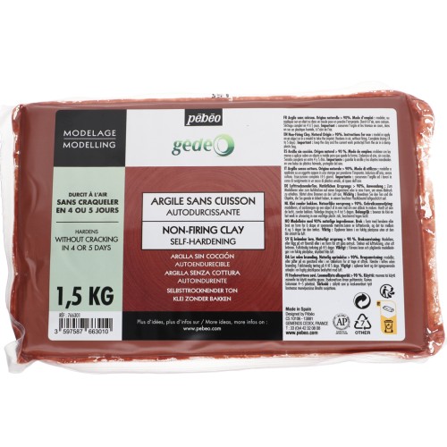 Argilla no-fire autoindurente Gédéo - Rosso x1,5 kg