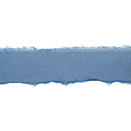 Nastro di mussola sfrangiato 40 mm - Blu anatra x1m