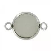 intercalaire per cabochon retro piatto 12 mm in acciaio inox x1